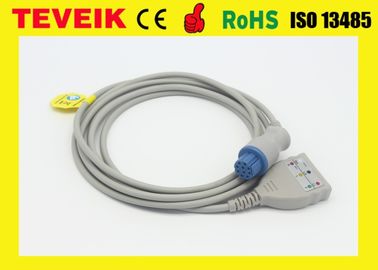 Вокруг 10 кабеля хобота Пин ЭКГ для монитора Датекс терпеливого, тип 3 кабель ЛЛ пациента руководств ЭКГ