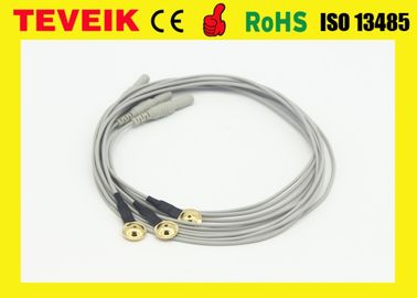Сделайте кабель водостотьким электрода EEG покрынной меди золота в 1 метр с гнездом DIN 1,5