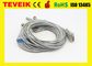 Медицинская цена по прейскуранту завода-изготовителя 10 кабеля DB 15pin ECG Schiller Leadwire для машины EKG, щелчкового AHA без резистора