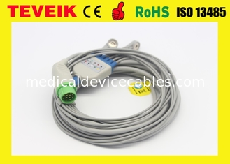 Медицинский 5 кабель руководств ЭКГ с кабелем хобота кнопки/ЭКГ для монитора Биолигхт терпеливого