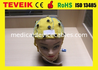 Медицинский поставщик Neurofeedback желтые интегрированные 20 водит крышку EEG для машины EEG, электрода олова зажима уха