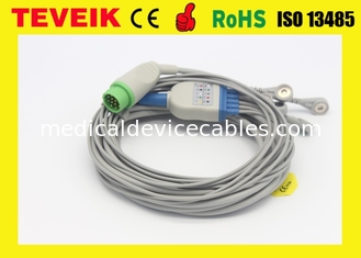 Медицинский кабель круга 12pin 5leads ECG Biolight с кнопкой для терпеливого монитора A8