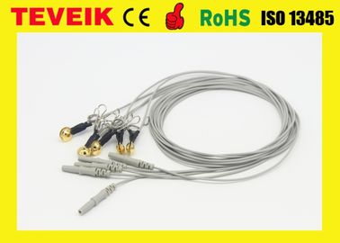 Многоразовое медицинское золото Pated Neurofeedback TPU омедняет кабель электрода Ух-зажима EEG DIN 1.5mm